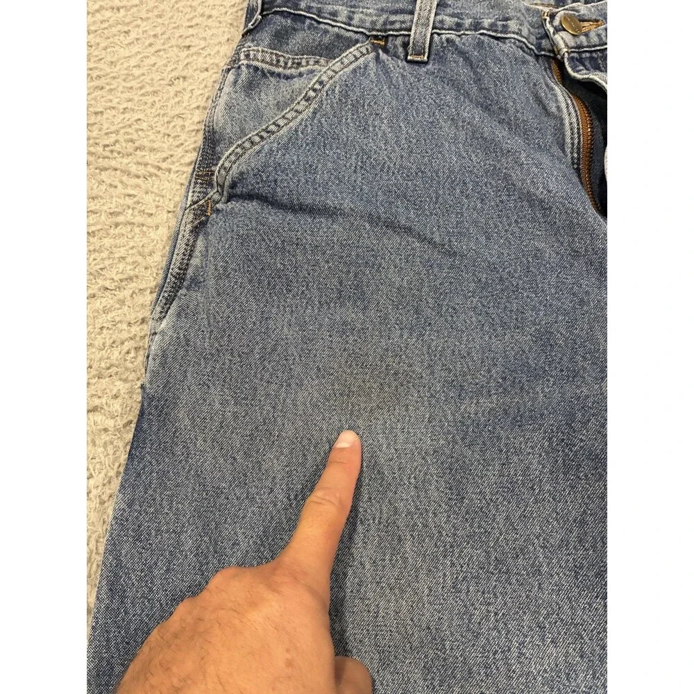 Carhartt Jeans Mens 33x31 Blue Relaxed Straight Denim B13DP Workwear Dungaree